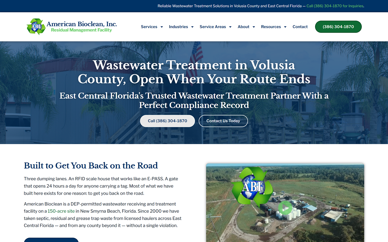 American Bioclean, Inc. website designed by Elk Emporium